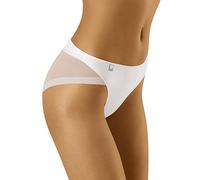 Wolbar Women's Mesh Sheer Briefs Diamond 3517, White,M