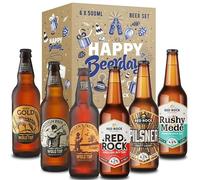 Wold Top and Red Rock Brewery Happy Birthday Beer Gift Set in a Personalised Gift Box - 6 x 500ml British Beers and Ales - No Wrapping or Tagging Required