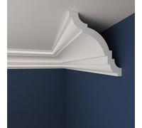 WOLDECOR Coving for Ceilings, White XPS Cornice, Lightweight Ceiling Coving & Moulding, Paintable Decorative Trim, Easy DIY Installation for Modern Interiors (2m, WW01)