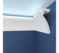 WOLDECOR Modern LED Ceiling Coving Cornice-Stylish XPS Lightweight Moulding Trim,Easy DIY Installation,Durable Decorative Coving for Walls and Ceilings with LED Lights (WLZ35, 10 Meters)