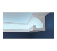 WOLDECOR Premium LED Coving Cornice - Lightweight XPS Ceiling Moulding for Indirect LED Lighting, Paintable Ceiling Coving, Easy DIY Fit, Modern Plaster Alternative (10m, WLF17)