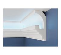 WOLDECOR Premium LED Coving Cornice - Lightweight XPS Ceiling Moulding for Indirect LED Lighting, Paintable Ceiling Coving, Easy DIY Fit, Modern Plaster Alternative (InternalCorner 20cm, WLF05)