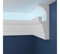 WOLDECOR Premium LED Coving Cornice - Lightweight XPS Ceiling Moulding for Indirect LED Lighting, Paintable Ceiling Coving, Easy DIY Fit, Modern Plaster Alternative (Sample 20cm, WLF11)