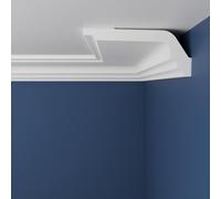 WOLDECOR Premium XPS Coving Cornice - Lightweight Decorative Coving for Ceilings, Durable Cornice Moulding Trim, Paintable XPS Ceiling Coving for Modern Home Interiors (WM18, 2 Meters)
