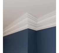 WOLDECOR Premium XPS Coving Cornice - Lightweight Decorative Coving for Ceilings, Durable Cornice Moulding Trim, Paintable XPS Ceiling Coving for Modern Home Interiors (WM14, Internal Corner 20cm)