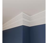 WOLDECOR Premium XPS Coving Cornice - Lightweight Decorative Coving for Ceilings, Durable Cornice Moulding Trim, Paintable XPS Ceiling Coving for Modern Home Interiors (WM19, Sample 20cm)