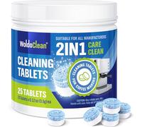 WoldoClean 2-Phase Cleaning Tablets for Automatic Coffee Machines - 25 Tablets, Compatible with Automatic Cleaning Programs