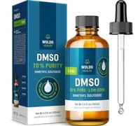 WoldoHealth DMSO 70% with Demineralized Water 30% - Glass Bottle 3.38oz with Dropper