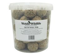 Wolds Wildlife - Premium Suet Fat Balls, 50 x 80g Tub - High-Energy, A