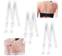 woleeup 3 Pairs Clear Bra Straps, 1cm/1.2cm/1.5cm Width Non-Slip Invisible Bra Straps, Adjustable Length 40cm/15.7in Soft Transparent Replacement Bra Shoulder Straps for Women Strapless Bras (10 mm)