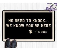 wolei Welcome Mat for Front Door Outdoor Entry,No Need to Knock We Know You're Here Dog Doormat Indoor Non Slip Rubber Rug Paw Floor Mat for Kitchen,Bathroom,Porch,Home Decorations 36"x24"
