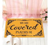 wolei Welcome Mats for Front Door Outdoor Entry We are Covered Psalms 91 Doormat Indoor Floor Porch Mats Christian Gifts Non Slip Entrance Door Rugs for Home Kitchen Bathroom Decor 32 X 20