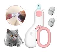 Woleigiao Pet Nail Clippers - Cat Nail Clippers with LED Light Cat Nail Clippers & Claw Trimmer Professional Grooming Tool for Tiny Dog Cat Bunny Rabbit Bird Puppy Kitten for Small Animals (Pink)
