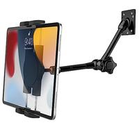 woleyi Adjustable Arm Tablet Wall Holder, Articulating Arm Swivels iPad Wall Mount, Metal Wall Stand Kitchen/Bed Room/Counter for iPad Pro Air Mini, Lenovo, Galaxy Tab, Fire, Phone (4-12.9")