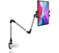 woleyi Adjustable Tablet Mount Holder, Aluminum 35" Desk/Bed Clamp Tablet Stand with Foldable 360° Swivel Arm, for iPad Pro Air Mini, Galaxy Tabs, Z Fold, iPhone, Switch, Fire HD, 4.7-13" Devices