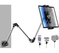 woleyi Adjustable Tablet Wall Mount Holder - 35 Inch Foldable Arm Phone iPad Mount for Wall, Webcam Stand Camera Mount, Fit for iPad Pro 12.9 Air Mini, Galaxy Tabs, Cell Phones, Switch, 4-13" Devices