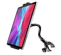 woleyi Gooseneck Spin Bike Tablet Mount, Elliptical Treadmill Tablet Holder, Indoor Peloton Stationary Exercise Bicycle Handlebar Clamp for iPad Pro Air Mini, Galaxy Tabs, Kindle, E-Book, 4-11" Device