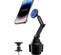 woleyi Magnetic Phone Car Mount 2-Pack, Mag-Safe Car Windshield Dashboard iPhone Holder Suction [Adjustable Telescopic Arm] and Metal Hook Air Vent Mount for iPhone & Mag-Safe Case & All Phone