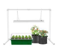 wolezek Grow Lights for Seed Starting with Stand, 2ft T5 Full Spectrum Seedling Grow Light for Indoor Plants, 32W 144 LEDs High Output Seed Starter Light Kit, Height Adjustable, ON-Off Switch