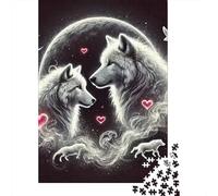 Wolf 1000 Pc Eco-Friendly Paper Tribal Wolf Art Puzzle Adult Hobbyists Portable Mind Decompression Fun 52x38cm/1000pcs