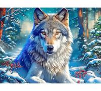 Wolf 1000 Piece Complete DIY Jigsaw Puzzle Dreamy Scenic Fauna Collectors Mind Relaxation Educational Decorative Puzzle Gifts for Adults Wooden Cardboard 1000 PCS