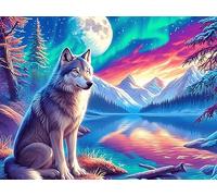 Wolf 1000 Piece Complete DIY Jigsaw Puzzle Magical Cosmic Creatures Collectors Mind Relaxation Educational Decorative Puzzle Gifts for Adults Wooden Cardboard 1000 PCS/75x50cm