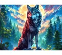 Wolf 1000 Piece Complete Jigsaw Puzzle Set Dreamy Scenic Fauna Teens Beginners Educational Challenge Puzzle Fans Group Play Anniversary Fathers Thick Cardboard 1000 PCS