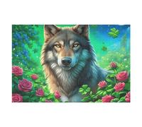 Wolf 1000 Piece Jigsaw Puzzle for Adults Luminous Enchanted Beasts Evening Tea Companion Relaxing Ritual Interlocking Pieces for Tea Lovers 1000 PCS