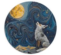 Wolf 1000 Piece Jigsaw Puzzles Circular Jigsaw Creative Educational Games Color Challenge for Adults And Kids 1000pcs (67.5x67.5cm)