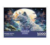 Wolf 1000 Piece Jigsaw Puzzles Fun Challenging Modern Mystic Wolf in The Wilderness Classic Educational Games Perfect for Relaxation for Adults And Kids Age 38x26cm/1000pcs