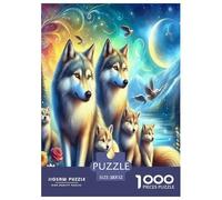 Wolf 1000 Piece Jigsaw Puzzles Fun Challenging Modern Mystic Wolf in The Wilderness Classic Educational Games Beautiful Decoration Suitable for Children & People Aged 14+ 52x38cm/1000pcs