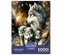 Wolf 1000 Piece Jigsaw Puzzles Fun Challenging Modern Mystic Wolf in The Wilderness Classic Educational Games Beautiful Decoration For Children And Adults Aged 14 And Over 52x38cm/1000pcs