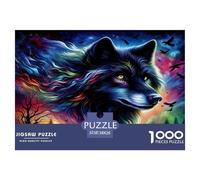Wolf 1000 Piece Jigsaw Puzzles Fun Challenging Modern Mystic Wolf in The Wilderness Educational Game for The Whole Gifts Suitable for Children & People Aged 14+ 38x26cm/1000pcs