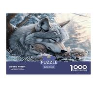Wolf 1000 Piece Jigsaw Puzzles Fun Challenging Modern Mystic Wolf in The Wilderness Educational Game Perfect for Relaxation Suitable for Children & People Aged 14+ 70x50cm/1000pcs