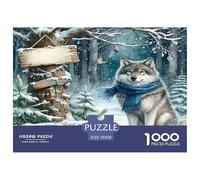 Wolf 1000 Piece Jigsaw Puzzles Fun Challenging Modern Mystic Wolf in The Wilderness Educational Game Beautiful Decoration For Children And Adults Aged 14 And Over 70x50cm/1000pcs