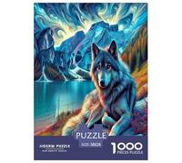 Wolf 1000 Piece Jigsaw Puzzles Fun Challenging Modern Mystic Wolf in The Wilderness Educational Game Perfect for Relaxation for Adults And Kids Age 38x26cm/1000pcs