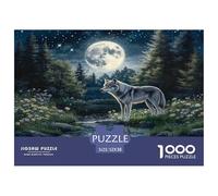 Wolf 1000 Piece Jigsaw Puzzles Fun Challenging Modern Mystic Wolf in The Wilderness Family Activity Game Perfect for Relaxation For Children And Adults Aged 14 And Over 52x38cm/1000pcs