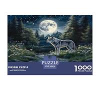 Wolf 1000 Piece Jigsaw Puzzles Fun Challenging Modern Mystic Wolf in The Wilderness Family Activity Game Perfect for Relaxation For Children And Adults Aged 14 And Over 38x26cm/1000pcs