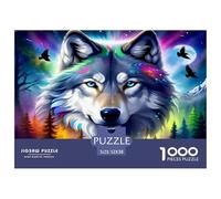 Wolf 1000 Piece Jigsaw Puzzles Fun Challenging Modern Mystic Wolf in The Wilderness Family Activity Game Perfect for Relaxation For Children And Adults Aged 14 And Over 52x38cm/1000pcs