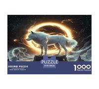 Wolf 1000 Piece Jigsaw Puzzles Fun Challenging Modern Mystic Wolf in The Wilderness for Family Activity Game Creativity & Gift Giving For Children And Adults Aged 14 And Over 38x26cm/1000pcs