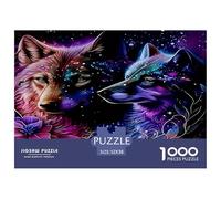 Wolf 1000 Piece Jigsaw Puzzles Fun Challenging Modern Mystic Wolf in The Wilderness for Family Activity Game for The Whole Gifts for Adults And Kids Age 52x38cm/1000pcs