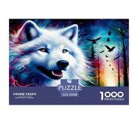 Wolf 1000 Piece Jigsaw Puzzles Fun Challenging Modern Mystic Wolf in The Wilderness for Family Activity Game Creativity & Gift Giving For Children And Adults Aged 14 And Over 52x38cm/1000pcs