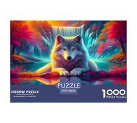 Wolf 1000 Piece Jigsaw Puzzles Fun Challenging Modern Mystic Wolf in The Wilderness for Family Activity Game Creativity & Gift Giving For Children And Adults Aged 14 And Over 38x26cm/1000pcs