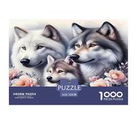 Wolf 1000 Piece Jigsaw Puzzles Fun Challenging Modern Mystic Wolf in The Wilderness for Family Activity Game Perfect for Relaxation Suitable for Children & People Aged 14+ 52x38cm/1000pcs