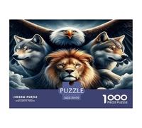 Wolf 1000 Piece Jigsaw Puzzles Fun Challenging Modern Mystic Wolf in The Wilderness for Family Activity Game Creativity & Gift Giving Suitable for Children & People Aged 14+ 70x50cm/1000pcs