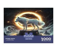 Wolf 1000 Piece Jigsaw Puzzles Fun Challenging Modern Mystic Wolf in The Wilderness for Family Activity Game Creativity & Gift Giving for Adults And Kids Age 70x50cm/1000pcs