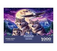Wolf 1000 Piece Jigsaw Puzzles Fun Challenging Modern Mystic Wolf in The Wilderness for Family Activity Game Creativity & Gift Giving Suitable for Children & People Aged 14+ 70x50cm/1000pcs