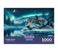 Wolf 1000 Piece Jigsaw Puzzles Fun Challenging Modern Mystic Wolf in The Wilderness for Family Activity Game Creativity & Gift Giving For Children And Adults Aged 14 And Over 70x50cm/1000pcs