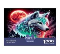 Wolf 1000 Piece Jigsaw Puzzles Fun Challenging Modern Mystic Wolf in The Wilderness for Family Activity Game Creativity & Gift Giving for Adults And Kids Age 52x38cm/1000pcs