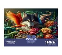 Wolf 1000 Piece Jigsaw Puzzles Fun Challenging Modern Mystic Wolf in The Wilderness for Family Activity Game Creativity & Gift Giving Suitable for Children & People Aged 14+ 52x38cm/1000pcs